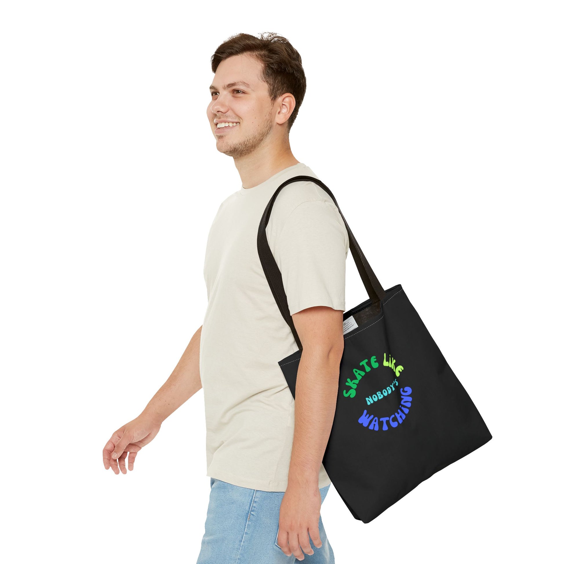 Bags - BlueGreen Skate Like Nobodys Watching Tote Bag - Skate of Matter LLC