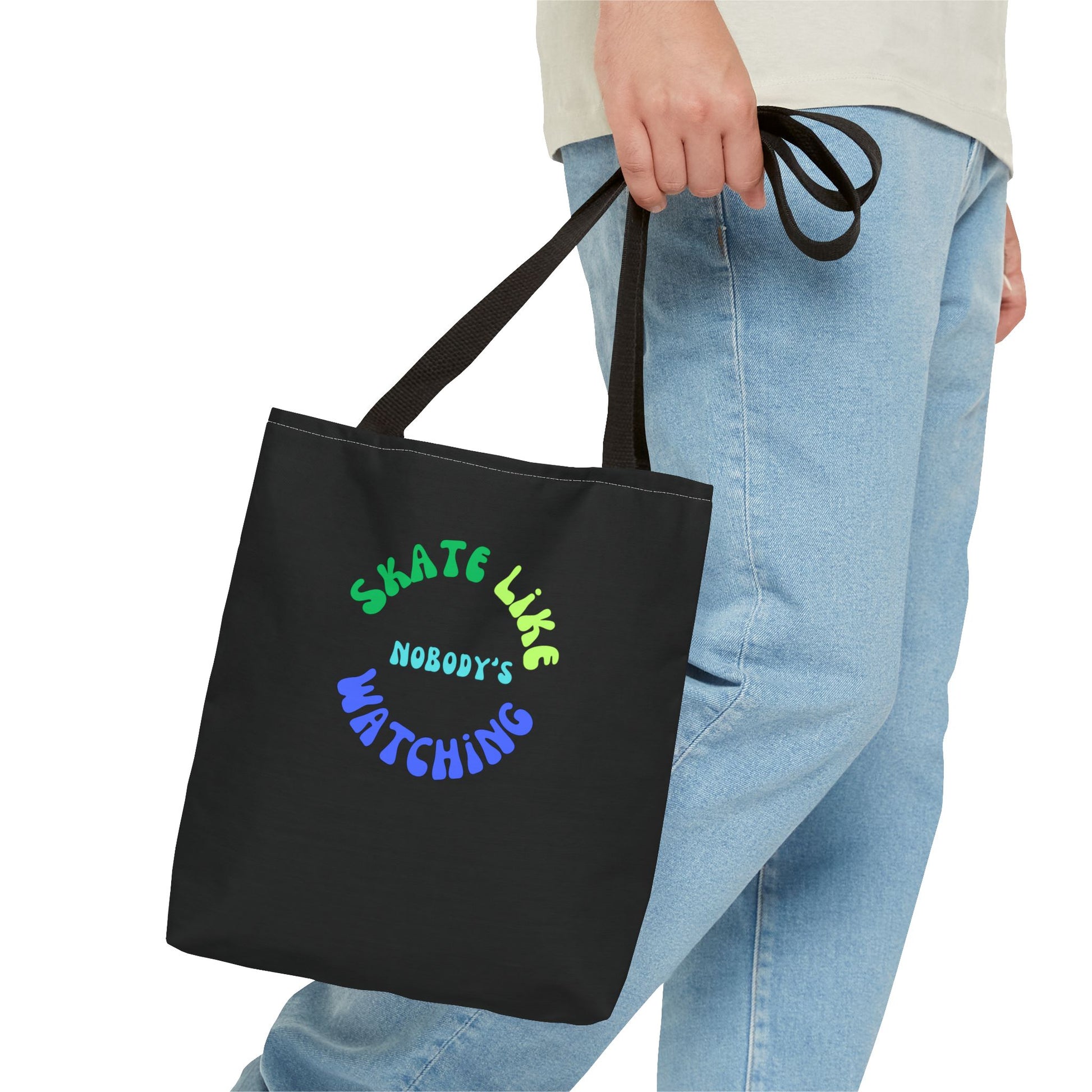 Bags - BlueGreen Skate Like Nobodys Watching Tote Bag - Skate of Matter LLC