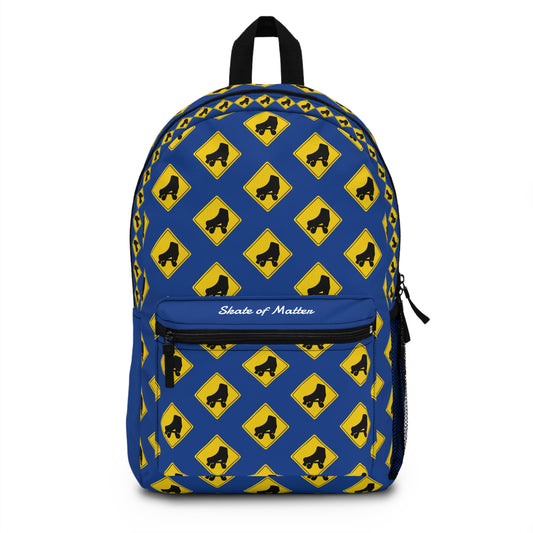 Backpack - Blue Warning Skater Backpack - Skate of Matter LLC