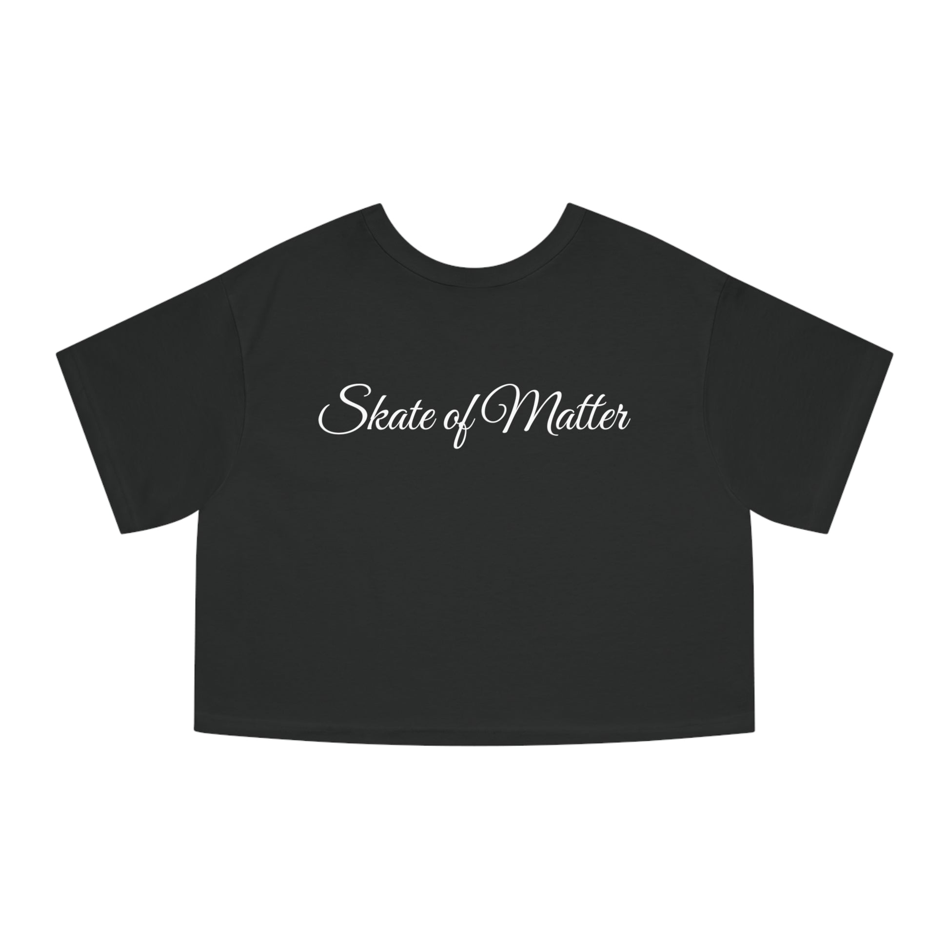 T-Shirt - Champion Womens Black Round Skaters Club Cropped T-Shirt - Skate of Matter LLC