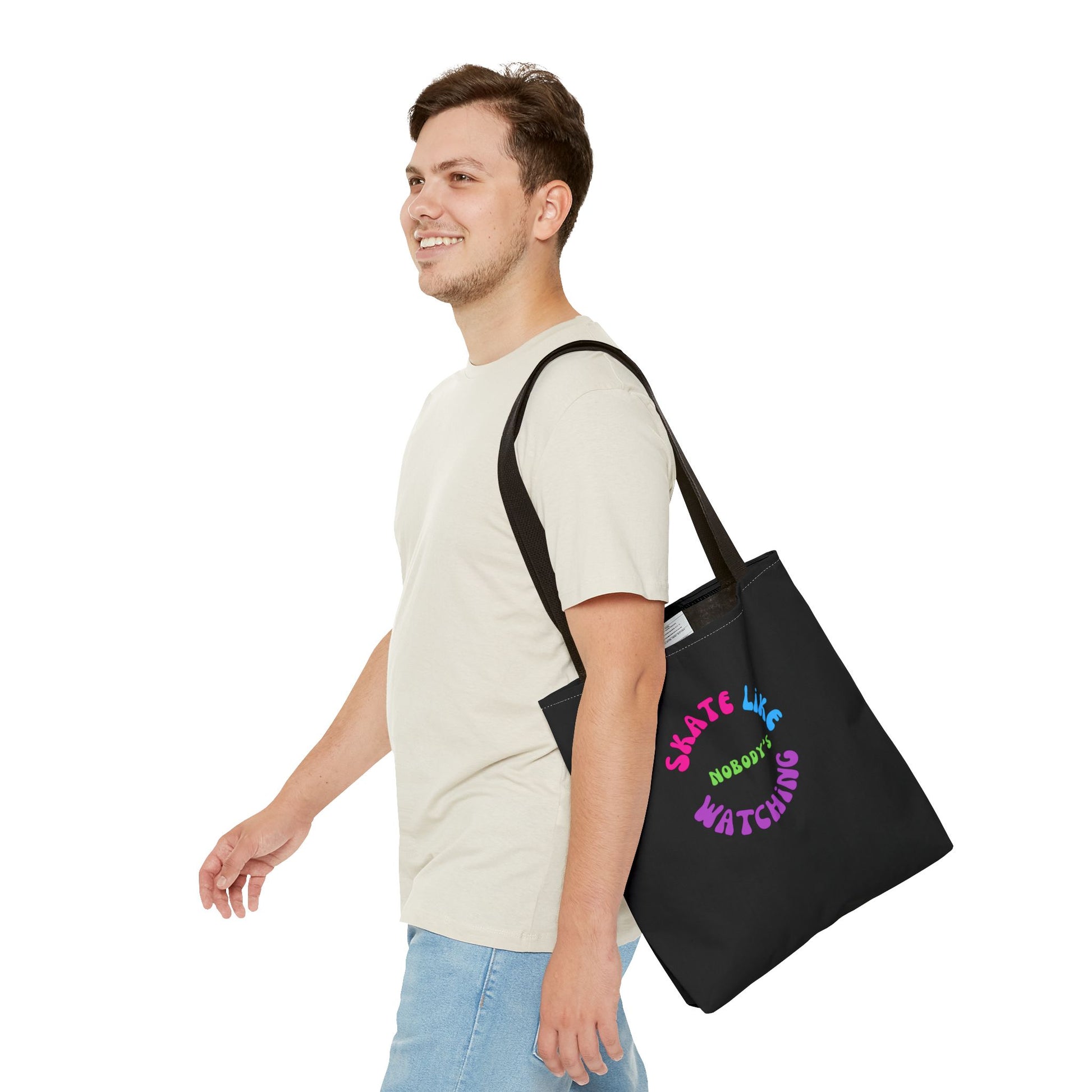 Bags - Colorful Skate Like Nobodys Watching Tote Bag - Skate of Matter LLC