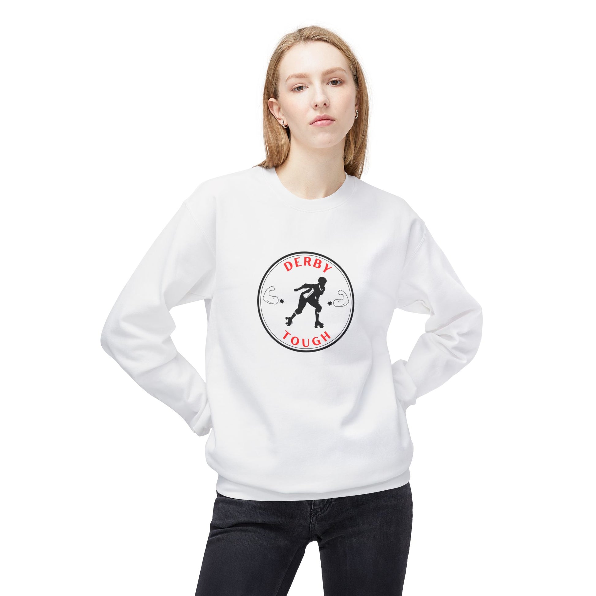 Sweatshirt - Derby Tough Unisex Fleece Crewneck Sweatshirt - Skate of Matter LLC