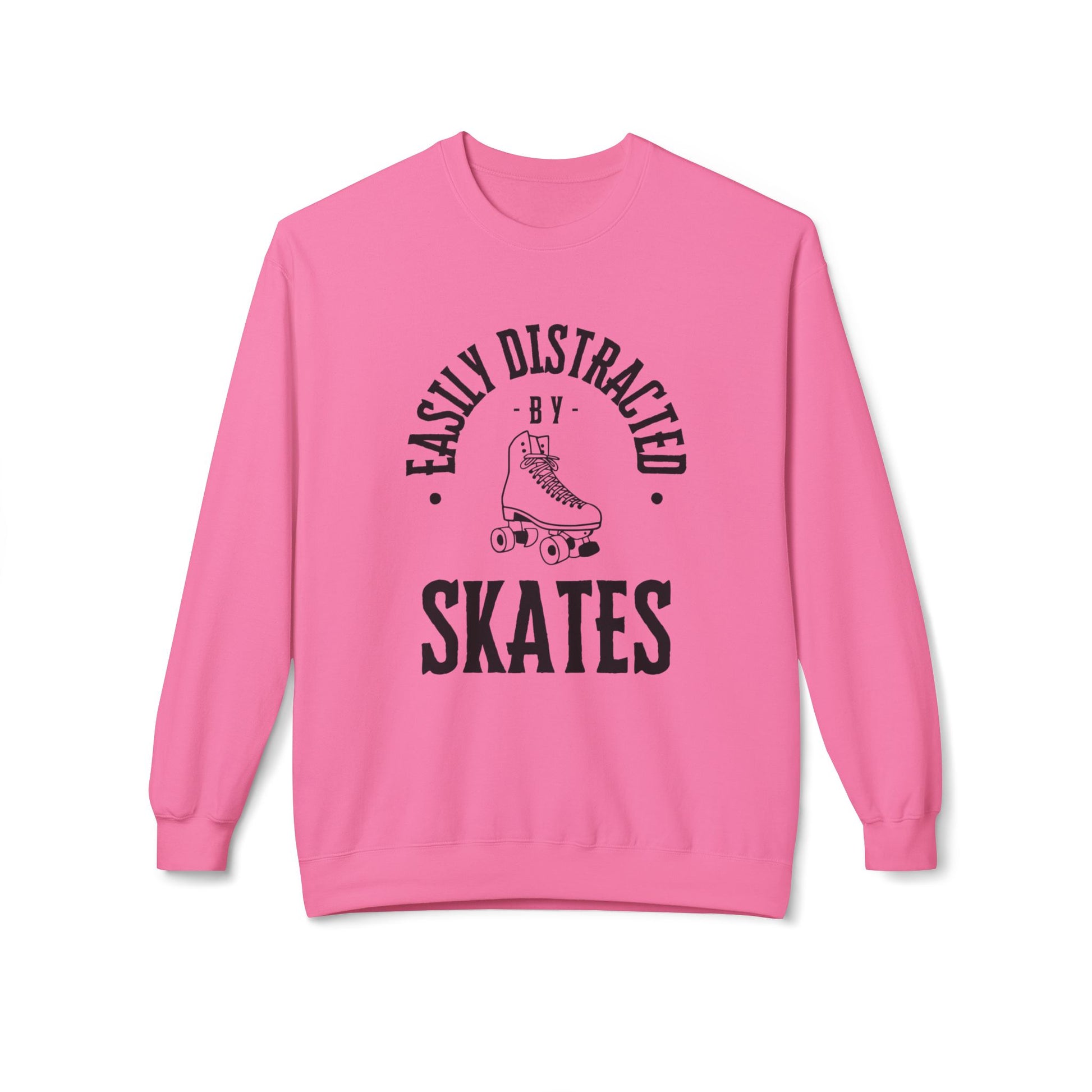 Sweatshirt - Easily Distracted by Skates Unisex Fleece Crewneck Sweatshirt - Skate of Matter LLC