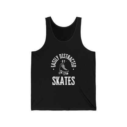 Tank Top - Easily Distracted by Skates Unisex Tank - Skate of Matter LLC