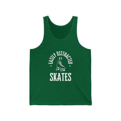 Tank Top - Easily Distracted by Skates Unisex Tank - Skate of Matter LLC