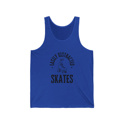 Tank Top - Easily Distracted by Skates Unisex Tank - Skate of Matter LLC