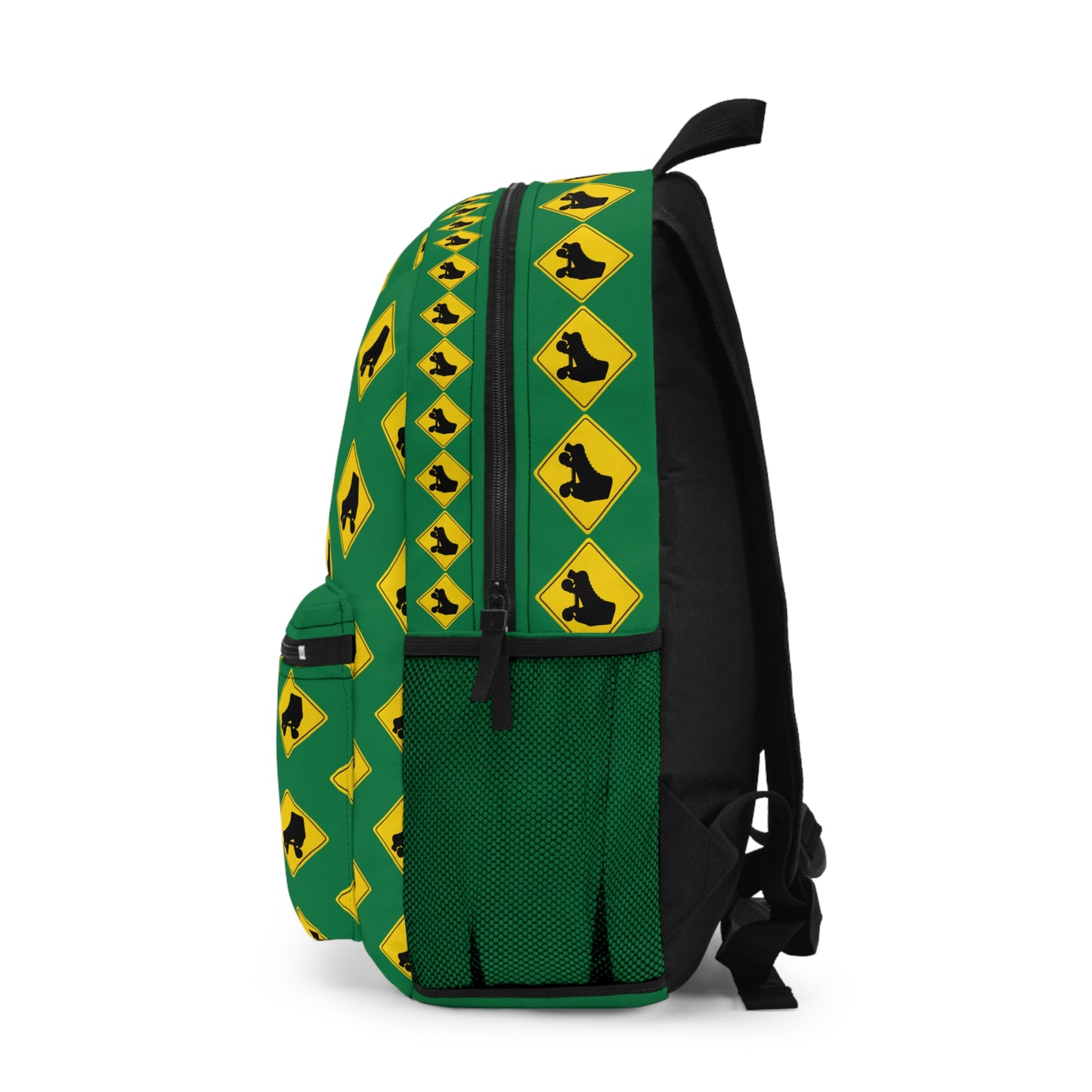 Backpack - Green Warning Skater Backpack - Skate of Matter LLC