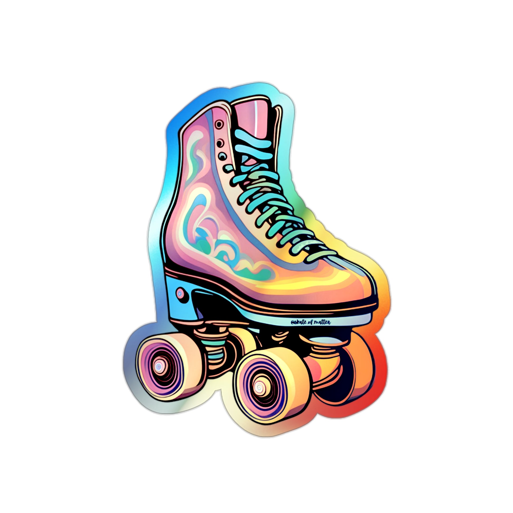 Paper products - Holographic Psychedelic Roller Skate Sticker - Skate of Matter LLC