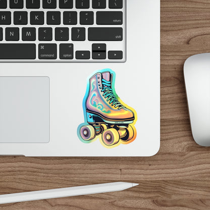 Paper products - Holographic Psychedelic Roller Skate Sticker - Skate of Matter LLC