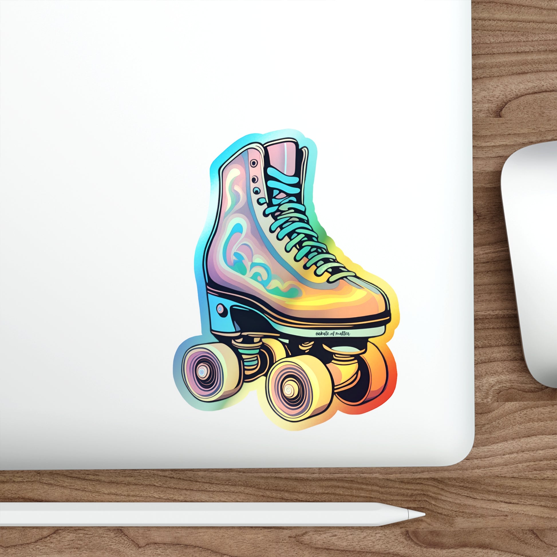 Paper products - Holographic Psychedelic Roller Skate Sticker - Skate of Matter LLC