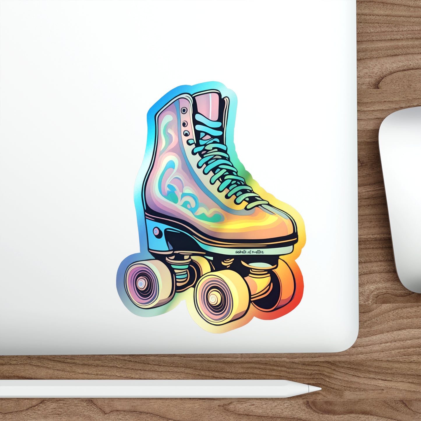 Paper products - Holographic Psychedelic Roller Skate Sticker - Skate of Matter LLC