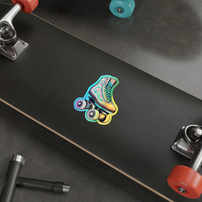 Paper products - Holographic Psychedelic Roller Skate Sticker - Skate of Matter LLC