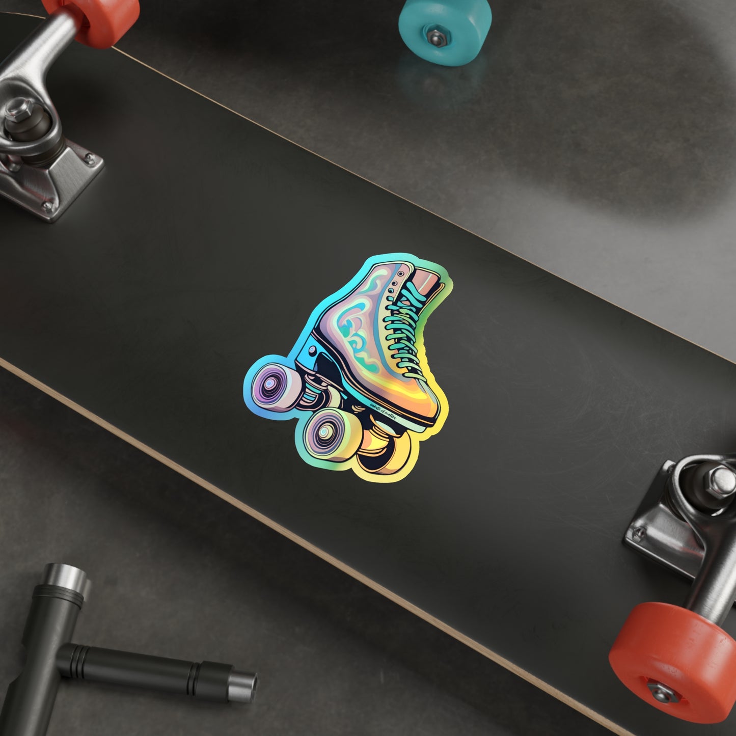 Paper products - Holographic Psychedelic Roller Skate Sticker - Skate of Matter LLC