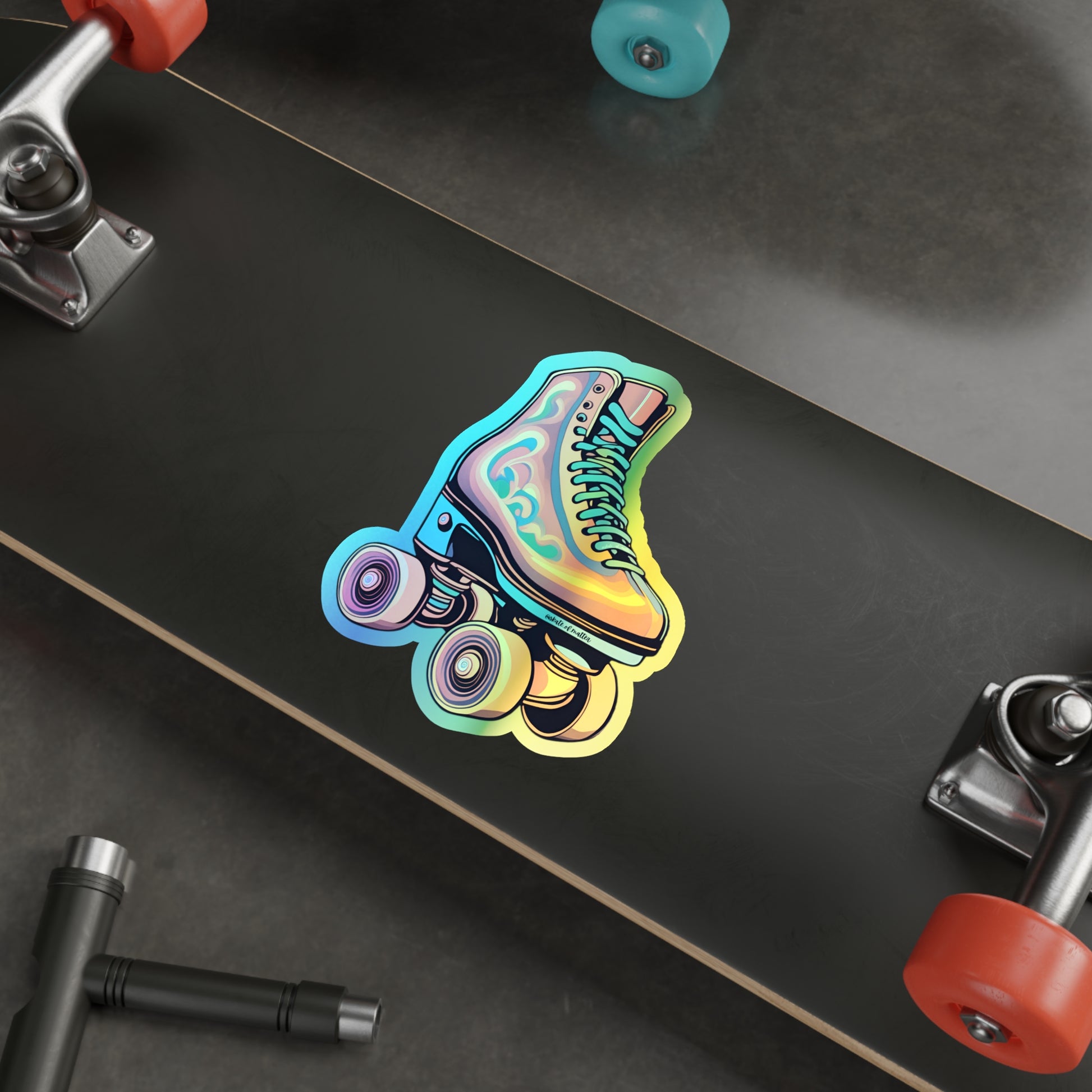 Paper products - Holographic Psychedelic Roller Skate Sticker - Skate of Matter LLC