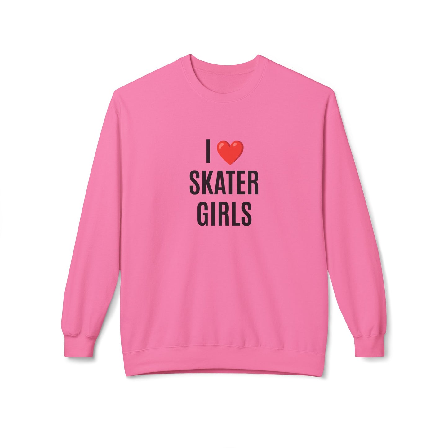 Sweatshirt - I Love Skater Girls Unisex Fleece Crewneck Sweatshirt - Skate of Matter LLC