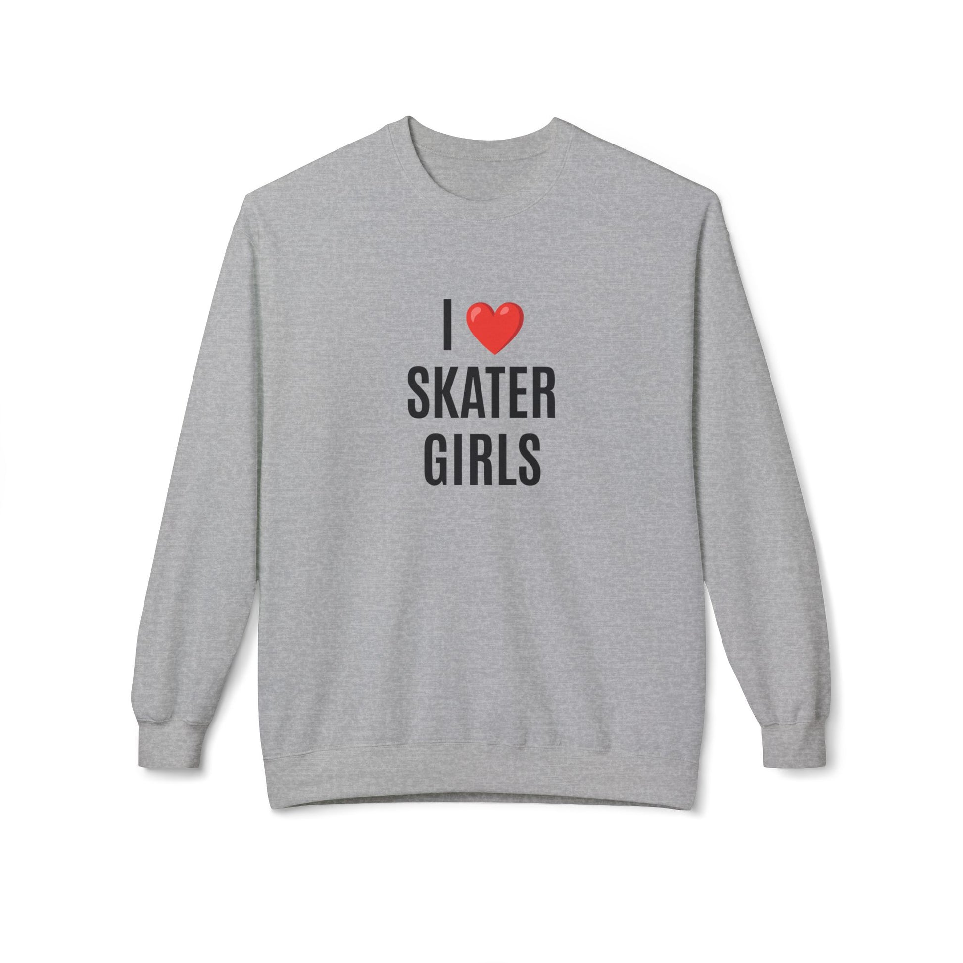 Sweatshirt - I Love Skater Girls Unisex Fleece Crewneck Sweatshirt - Skate of Matter LLC