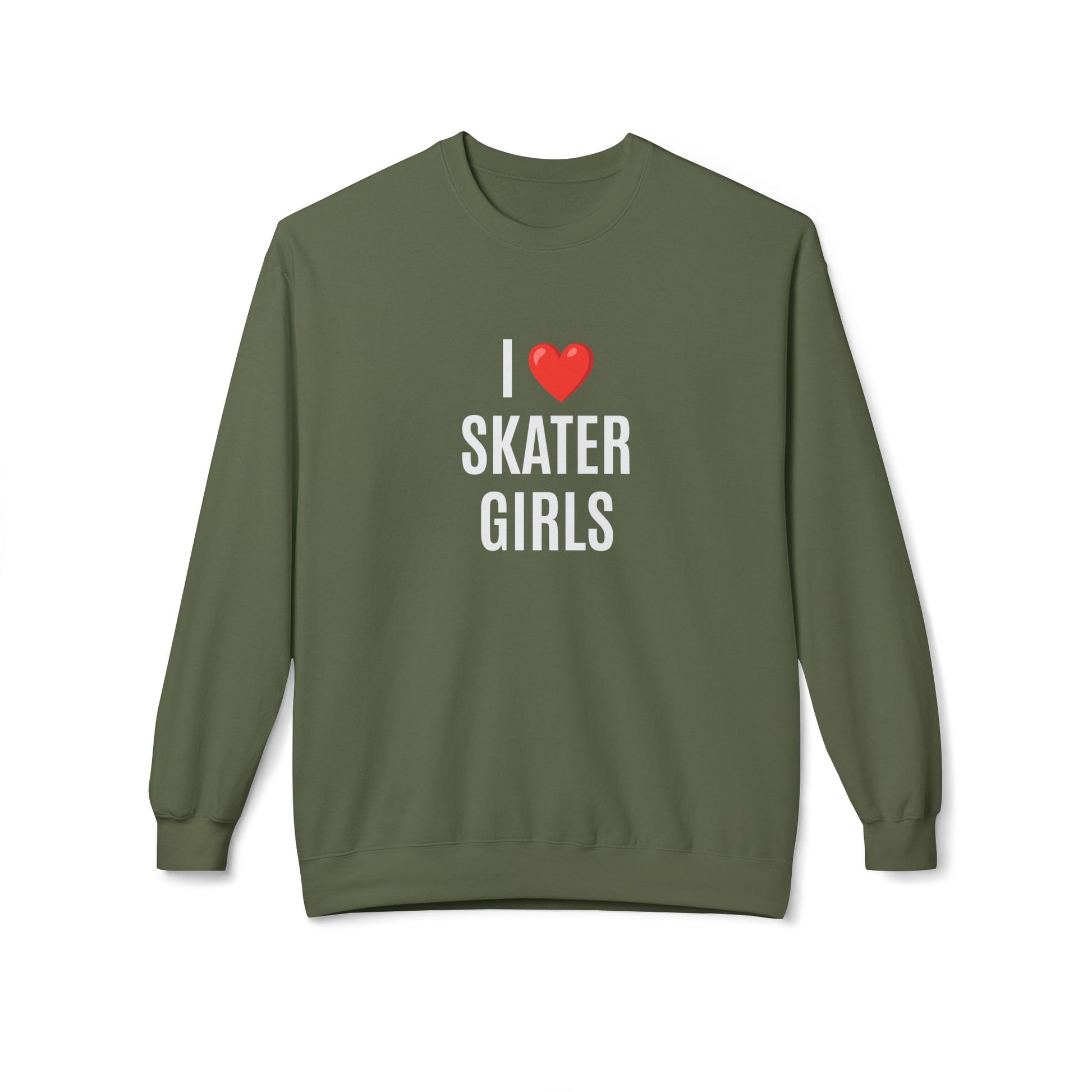 Sweatshirt - I Love Skater Girls Unisex Fleece Crewneck Sweatshirt - Skate of Matter LLC