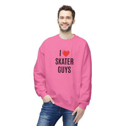 Sweatshirt - I Love Skater Guys Unisex Fleece Crewneck Sweatshirt - Skate of Matter LLC