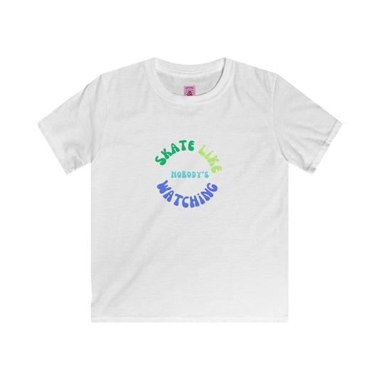 Kids clothes - Kids BlueGreen Skate Like Nobodys Watching Tee - Skate of Matter LLC