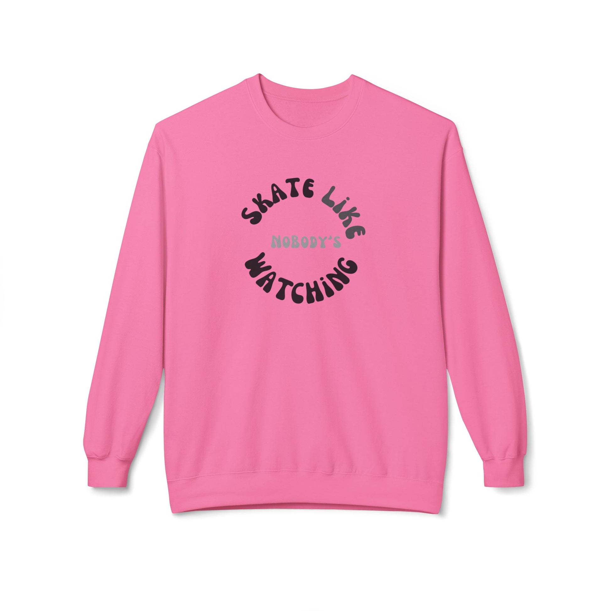 Sweatshirt - Monotone Skate Like Nobodys Watching Unisex Fleece Crewneck Sweatshirt - Skate of Matter LLC