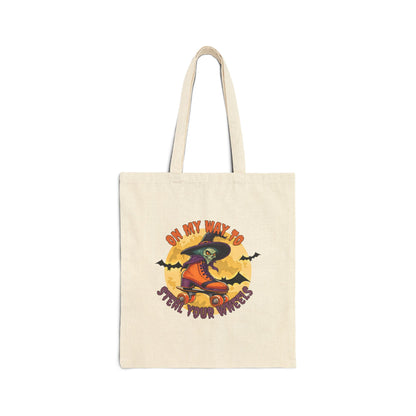 Bags - On My Way To Steal Your Wheels Cotton Canvas Bag - Skate of Matter LLC