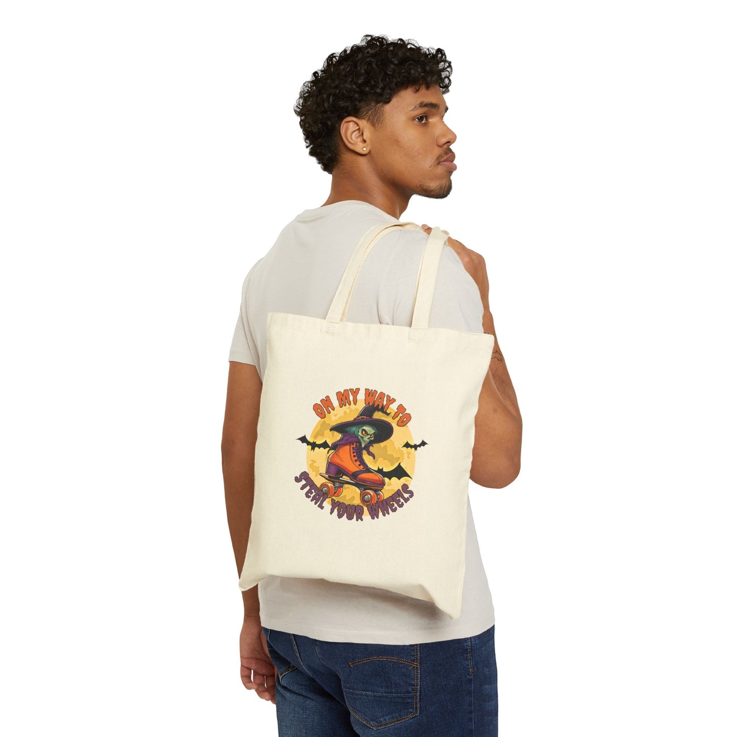 Bags - On My Way To Steal Your Wheels Cotton Canvas Bag - Skate of Matter LLC