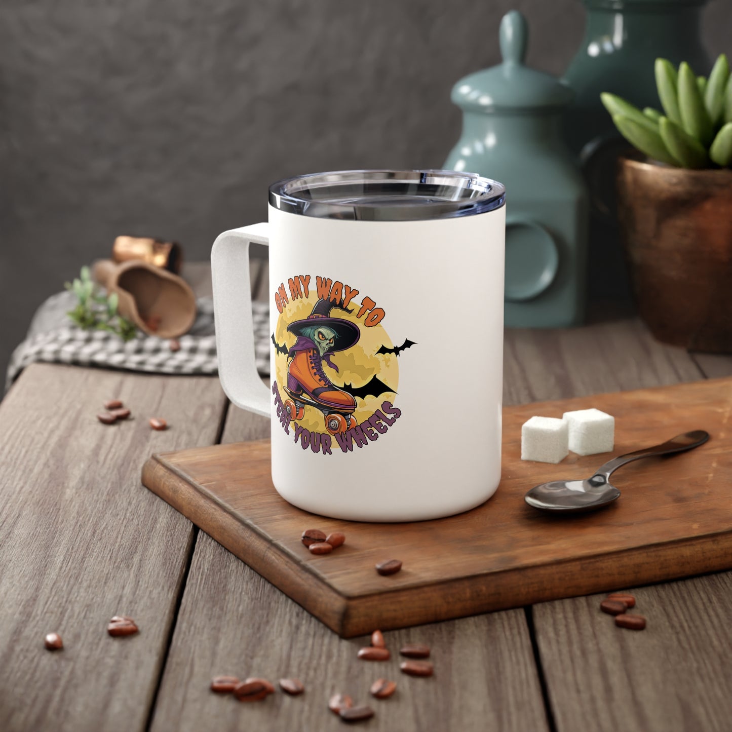 Mug - On My Way To Steal Your Wheels Insulated Coffee Mug - Skate of Matter LLC