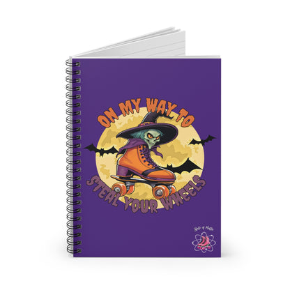 Paper products - On My Way To Steal Your Wheels Spiral Notebook - Ruled Line - Skate of Matter LLC