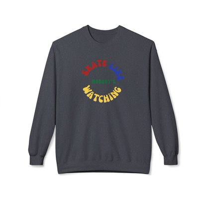 Sweatshirt - Primary Skate Like Nobodys Watching Unisex Fleece Crewneck Sweatshirt - Skate of Matter LLC