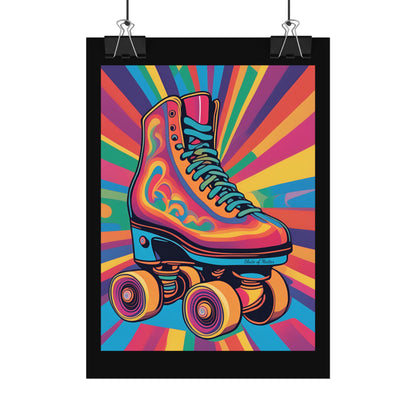 Poster - Psychedelic Roller Skate Rolled Poster - Skate of Matter LLC