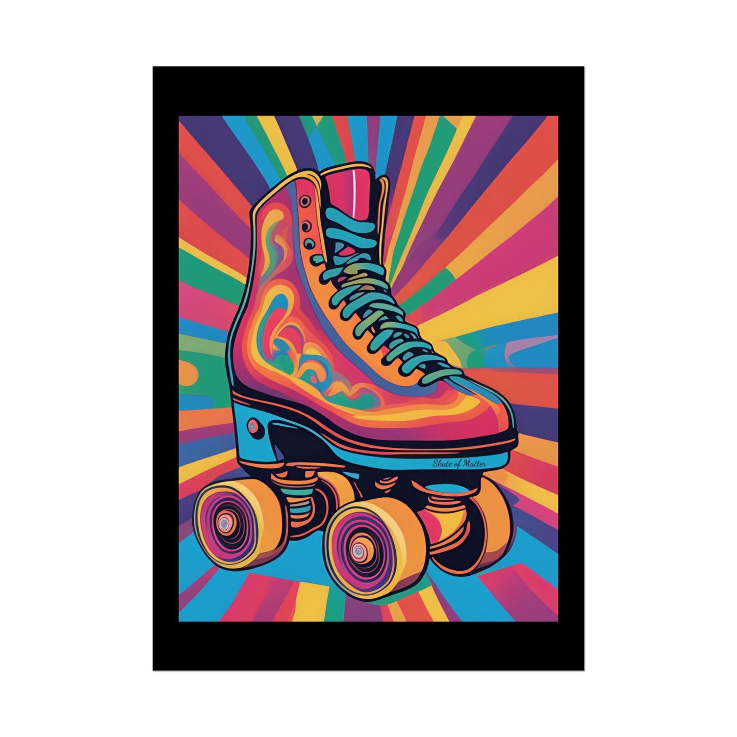 Poster - Psychedelic Roller Skate Rolled Poster - Skate of Matter LLC