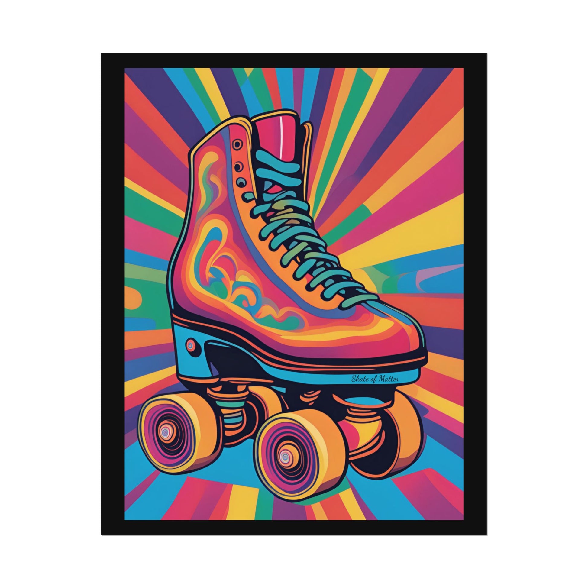 Poster - Psychedelic Roller Skate Rolled Poster - Skate of Matter LLC