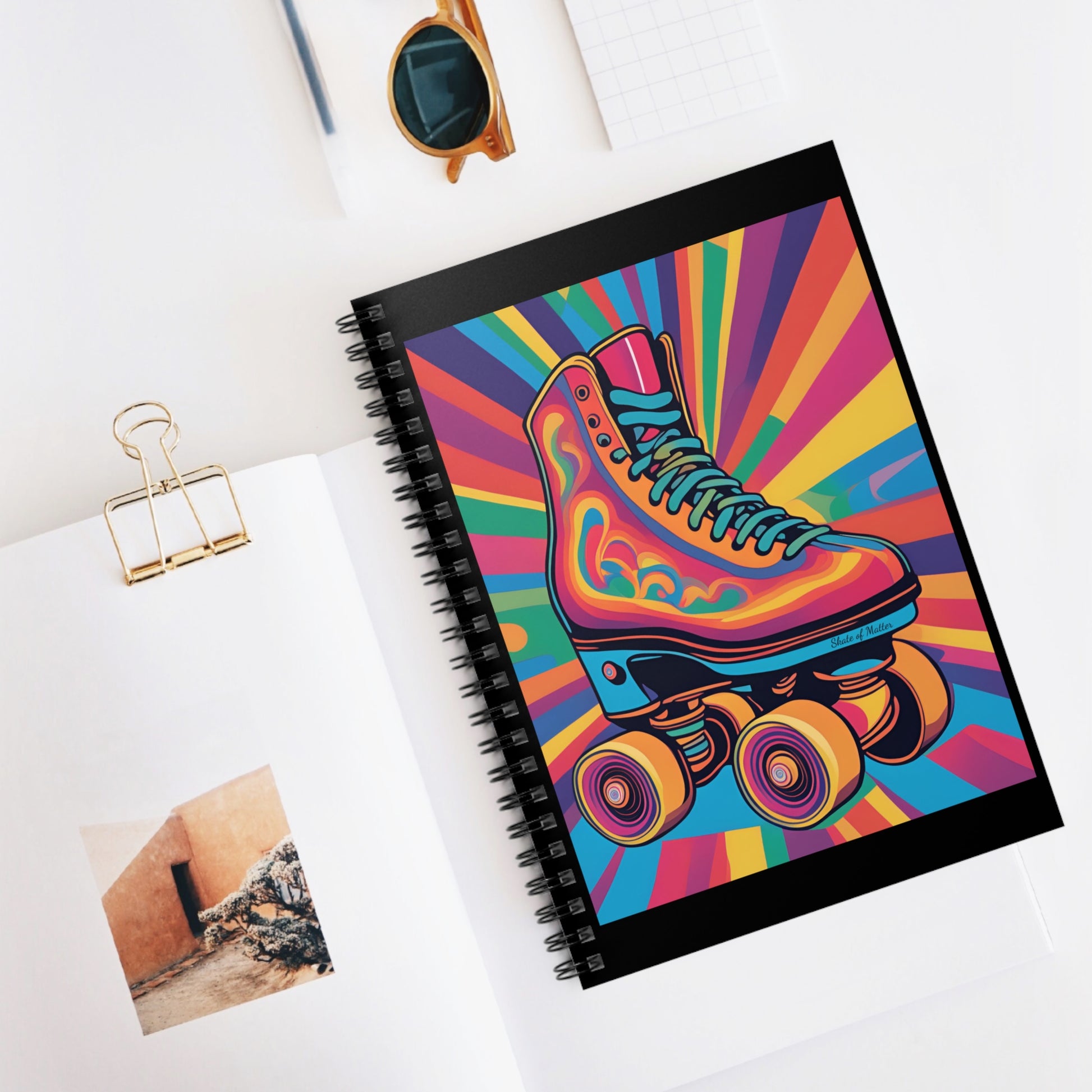 Paper products - Psychedelic Roller Skate Spiral Notebook - Ruled Line - Skate of Matter LLC