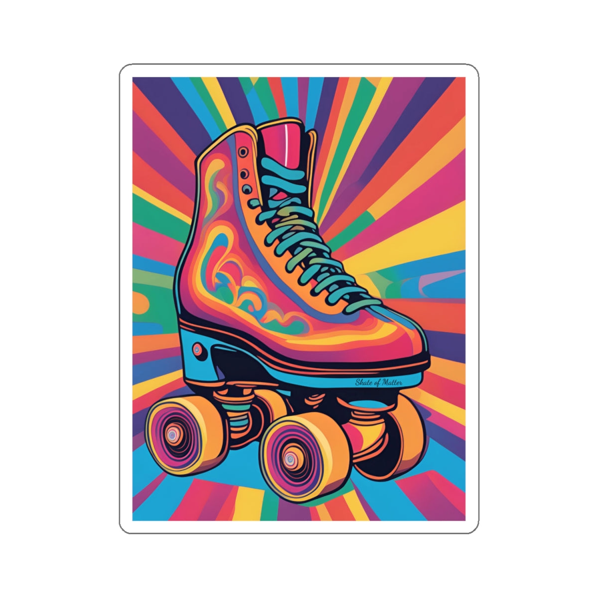 Paper products - Psychedelic Roller Skate Sticker - Skate of Matter LLC