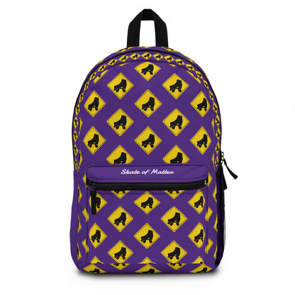 Backpack - Purple Warning Skater Backpack - Skate of Matter LLC