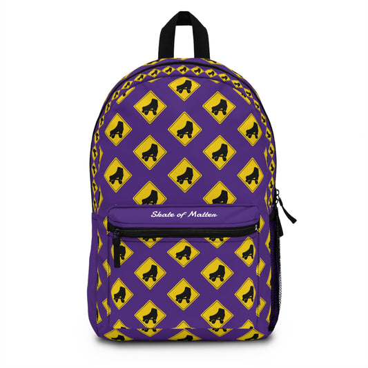 Backpack - Purple Warning Skater Backpack - Skate of Matter LLC