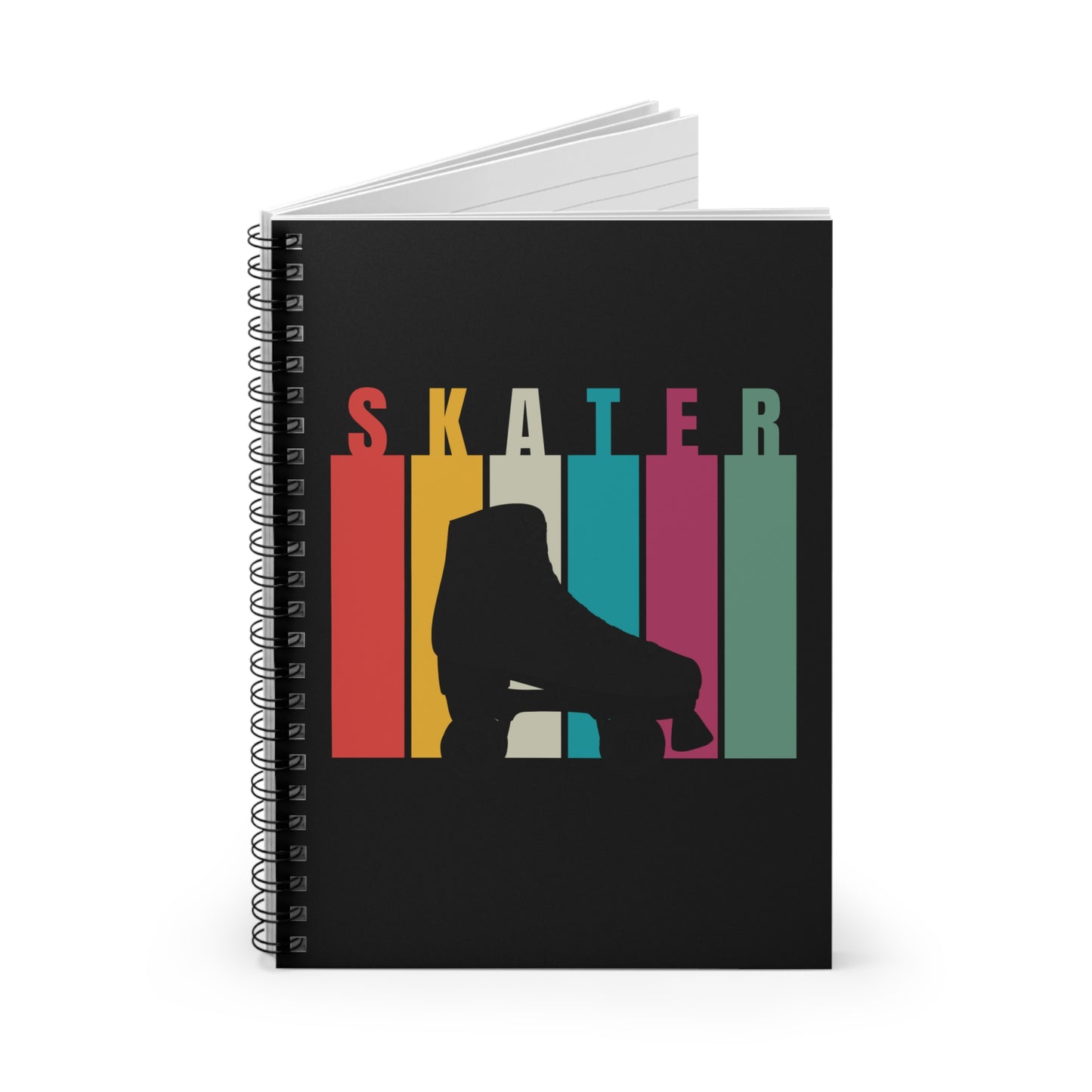 Paper products - Rainbow Skater Silhouette Spiral Notebook - Ruled Line - Skate of Matter LLC