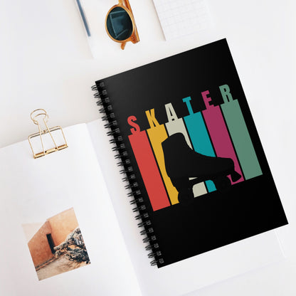 Paper products - Rainbow Skater Silhouette Spiral Notebook - Ruled Line - Skate of Matter LLC