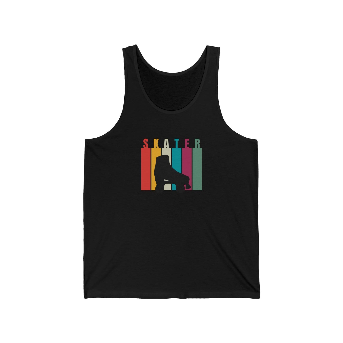 Tank Top - Rainbow Stripe Skater Unisex Tank - Skate of Matter LLC