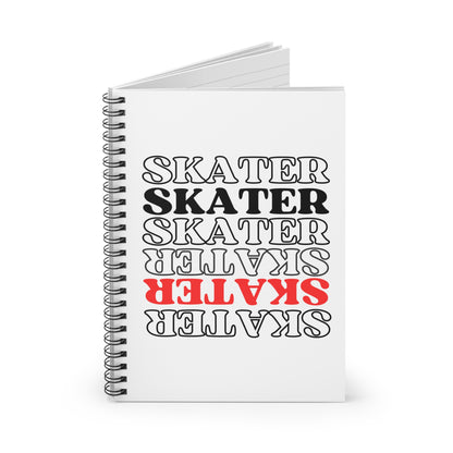 Paper products - Red Statement Skater Spiral Notebook - Ruled Line - Skate of Matter LLC