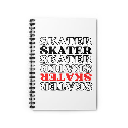 Paper products - Red Statement Skater Spiral Notebook - Ruled Line - Skate of Matter LLC