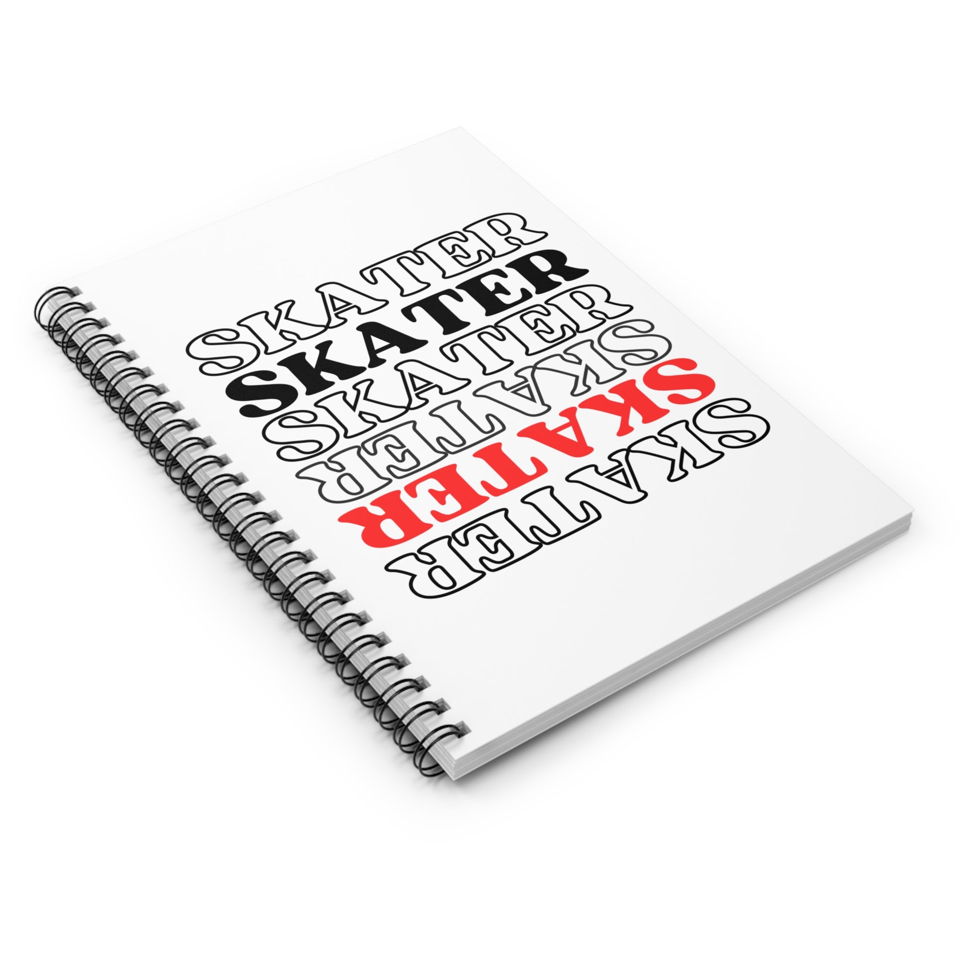 Paper products - Red Statement Skater Spiral Notebook - Ruled Line - Skate of Matter LLC