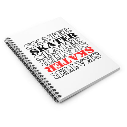 Paper products - Red Statement Skater Spiral Notebook - Ruled Line - Skate of Matter LLC