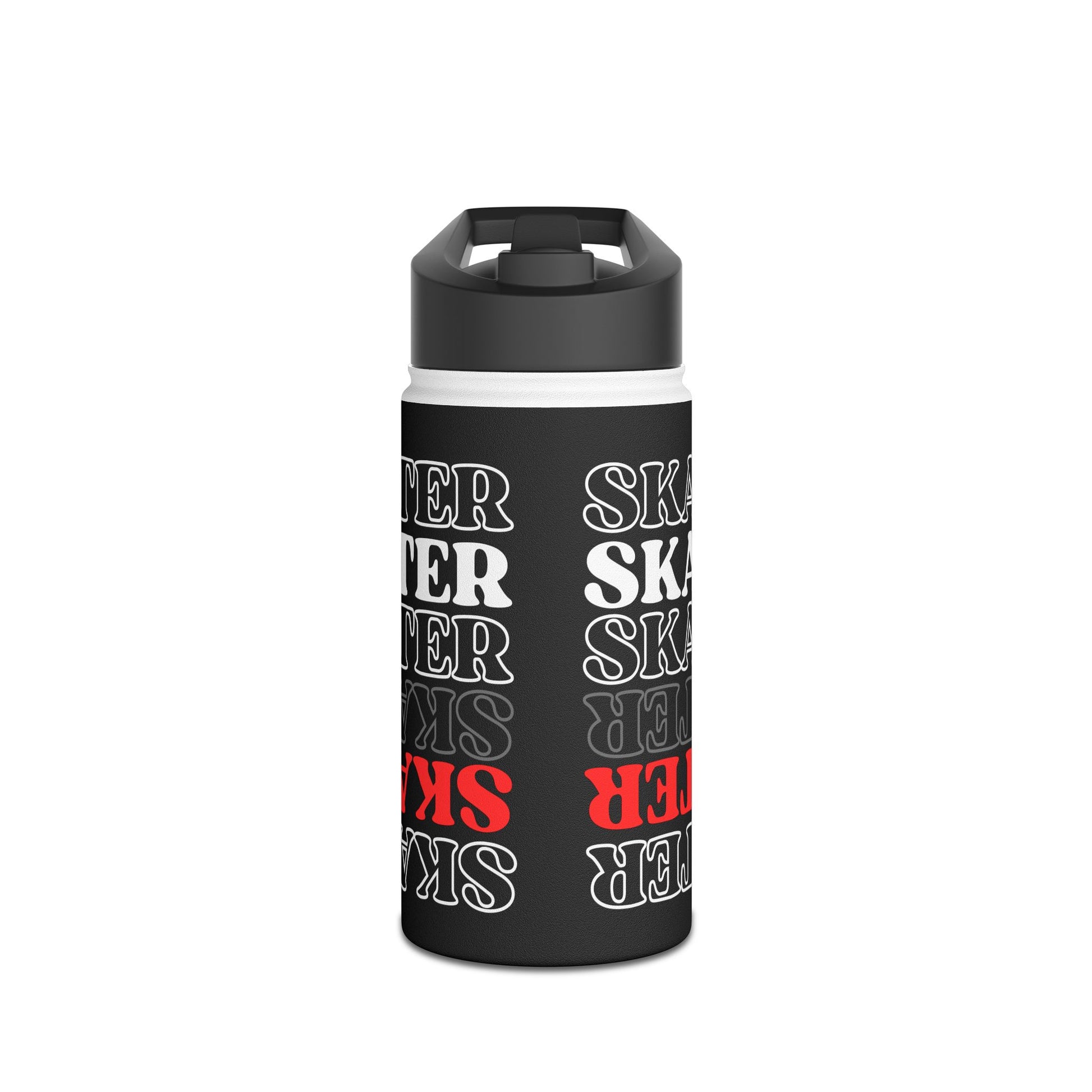 Drinkware - Red Statement Skater Stainless Steel Water Bottle - Skate of Matter LLC