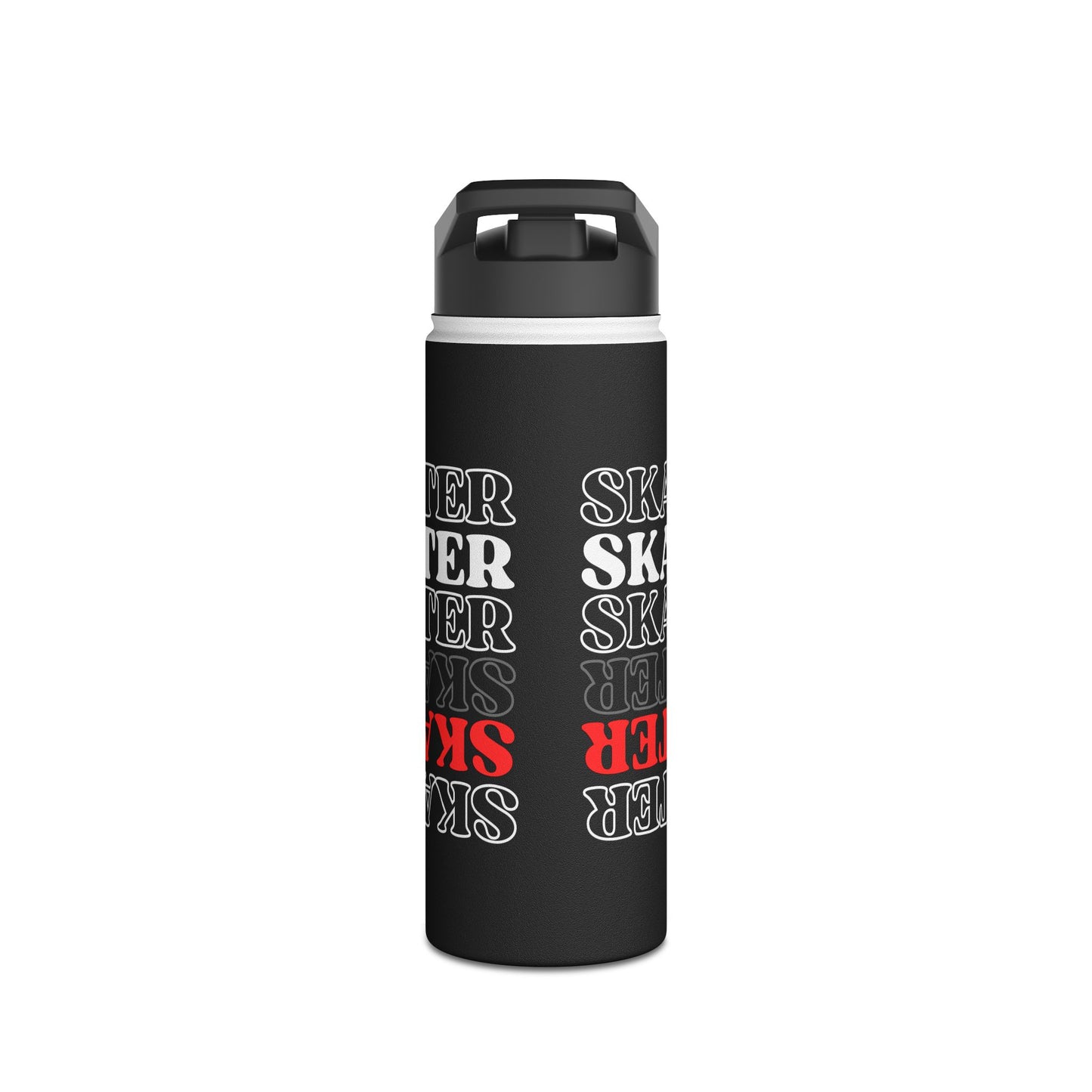 Drinkware - Red Statement Skater Stainless Steel Water Bottle - Skate of Matter LLC