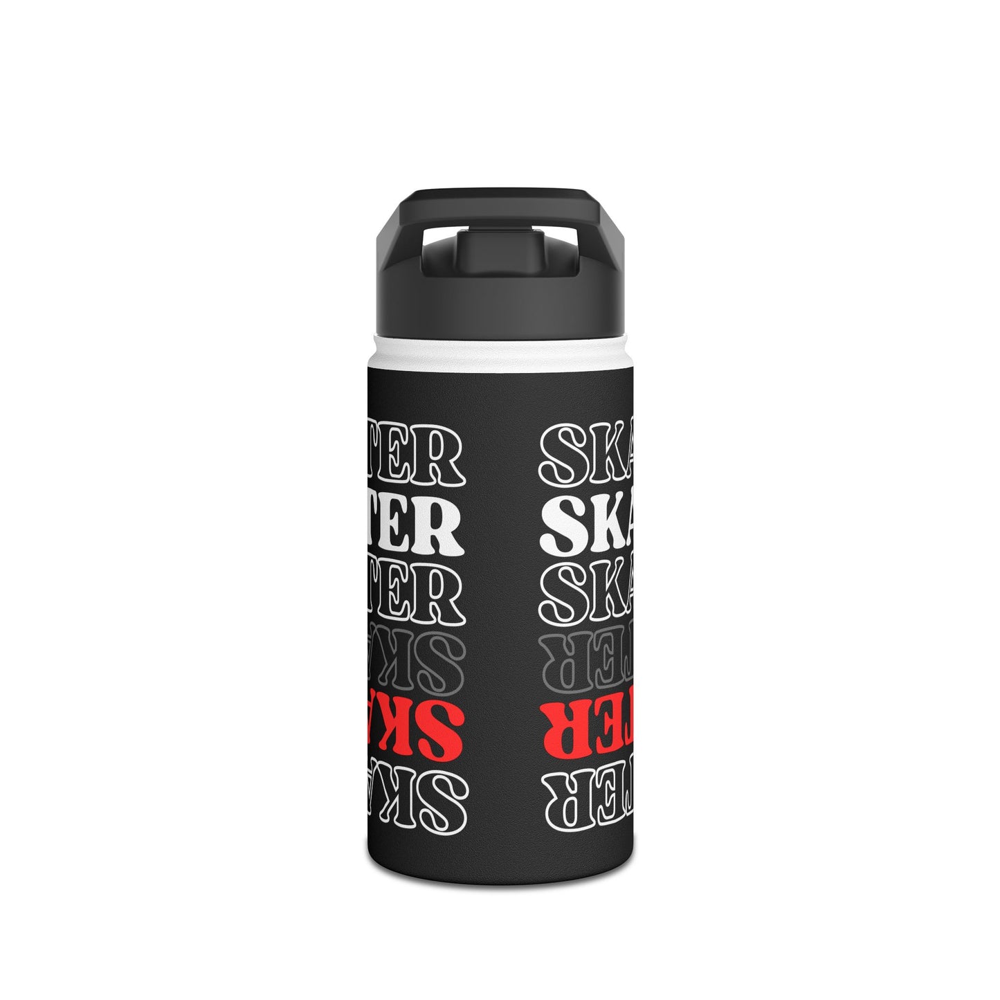 Drinkware - Red Statement Skater Stainless Steel Water Bottle - Skate of Matter LLC