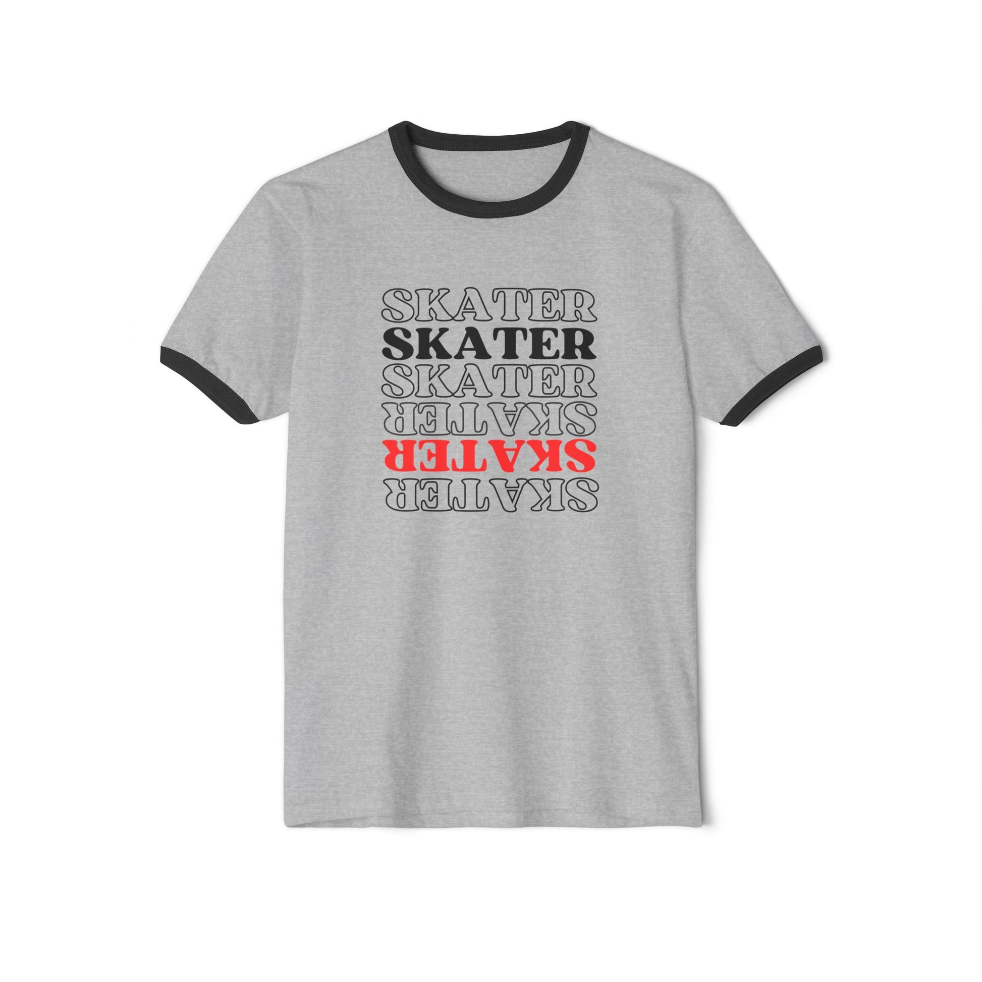 T-Shirt - Red Statement Skater Unisex Cotton Ringer T-Shirt - Skate of Matter LLC