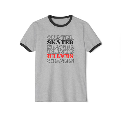 T-Shirt - Red Statement Skater Unisex Cotton Ringer T-Shirt - Skate of Matter LLC