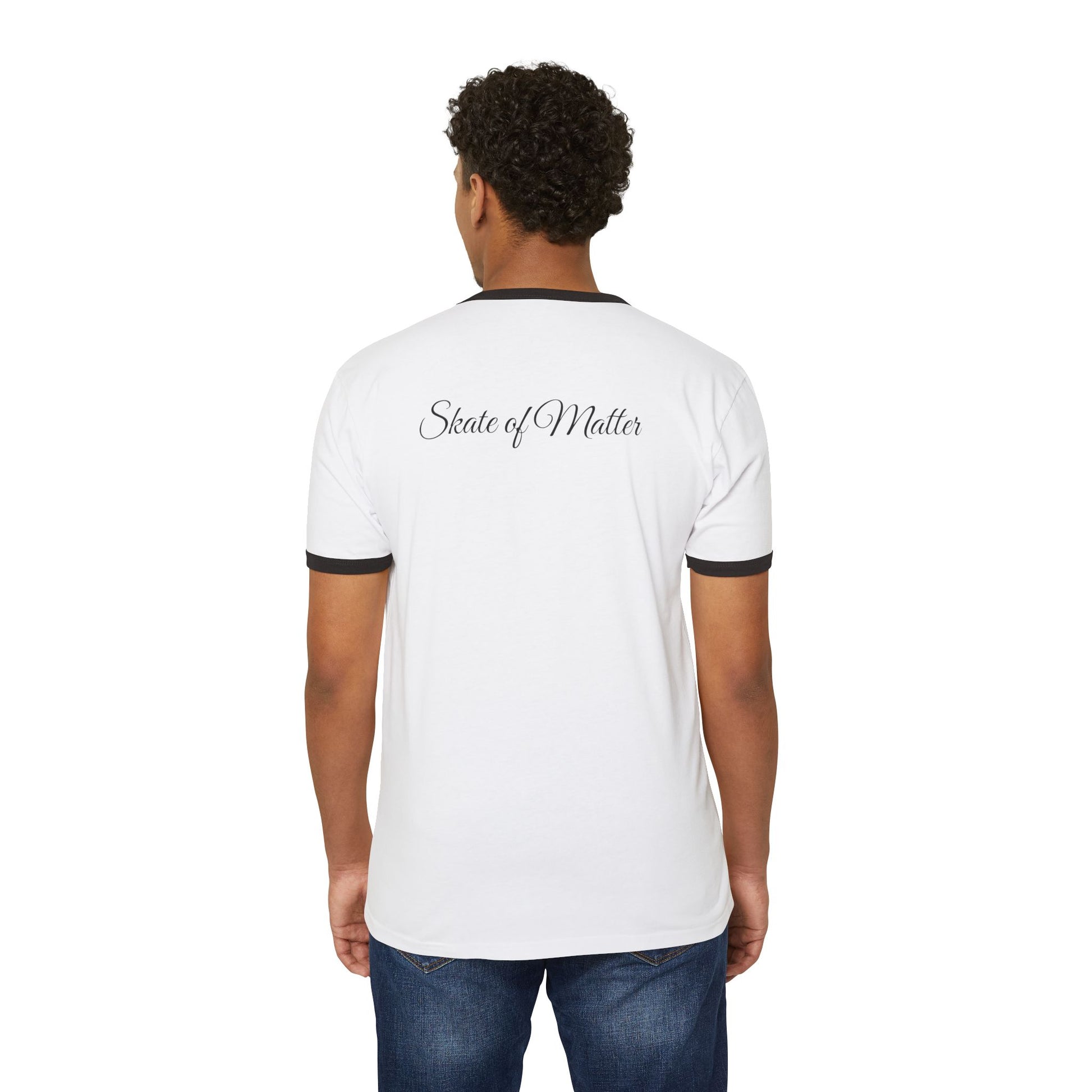 T-Shirt - Red Statement Skater Unisex Cotton Ringer T-Shirt - Skate of Matter LLC