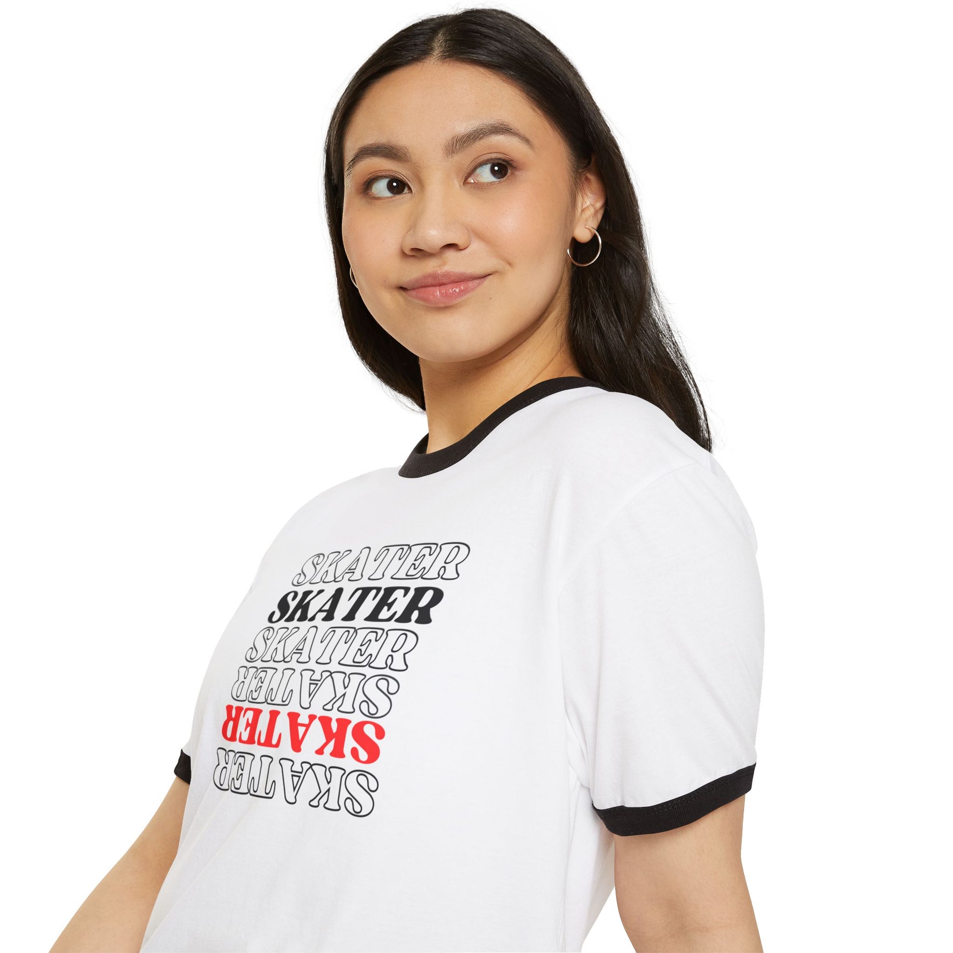 T-Shirt - Red Statement Skater Unisex Cotton Ringer T-Shirt - Skate of Matter LLC